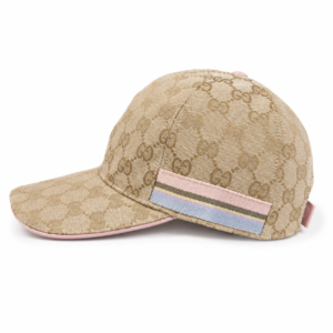 GG Canvas Cap - Beige, bande irisée