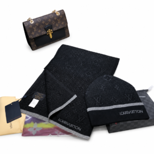 LV Monogram Scarf Set - Bonnet + écharpe - Tout noir