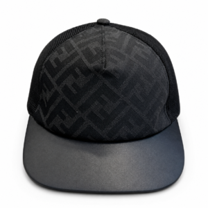 FF Monogram Cap - Noir, visière cuir